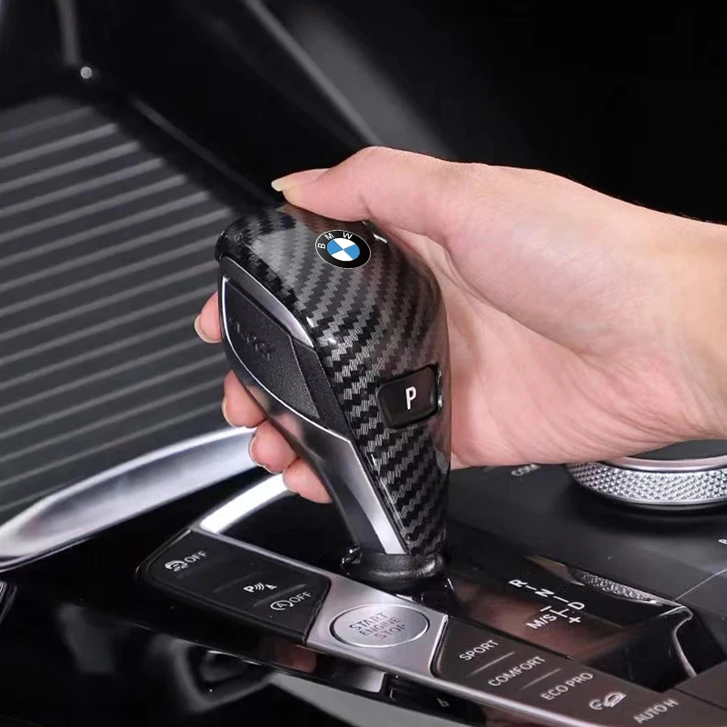 سيارة ألياف الكربون والعتاد التحول المقبض غطاء مقبض اكسسوارات لسيارات BMW M G30 G32 G01 G02 G05 G06 G07 G26 G23 F40 F20 G08 G16 F02 F01 #5