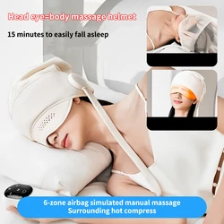 Head Massager Cap Hot Compress Therapy Headache Migraine Relief Cap Stress Pressure Pain Relief Massage Hat Charging All-In-One