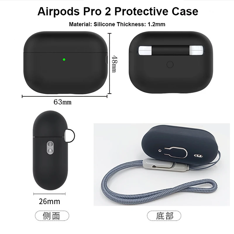 Case For Apple Airpods Pro 2 Airpods Pro 2 accessories Silicone Case For Apple AirPod Pro2 Soft Protective Case For Airpods Pro2