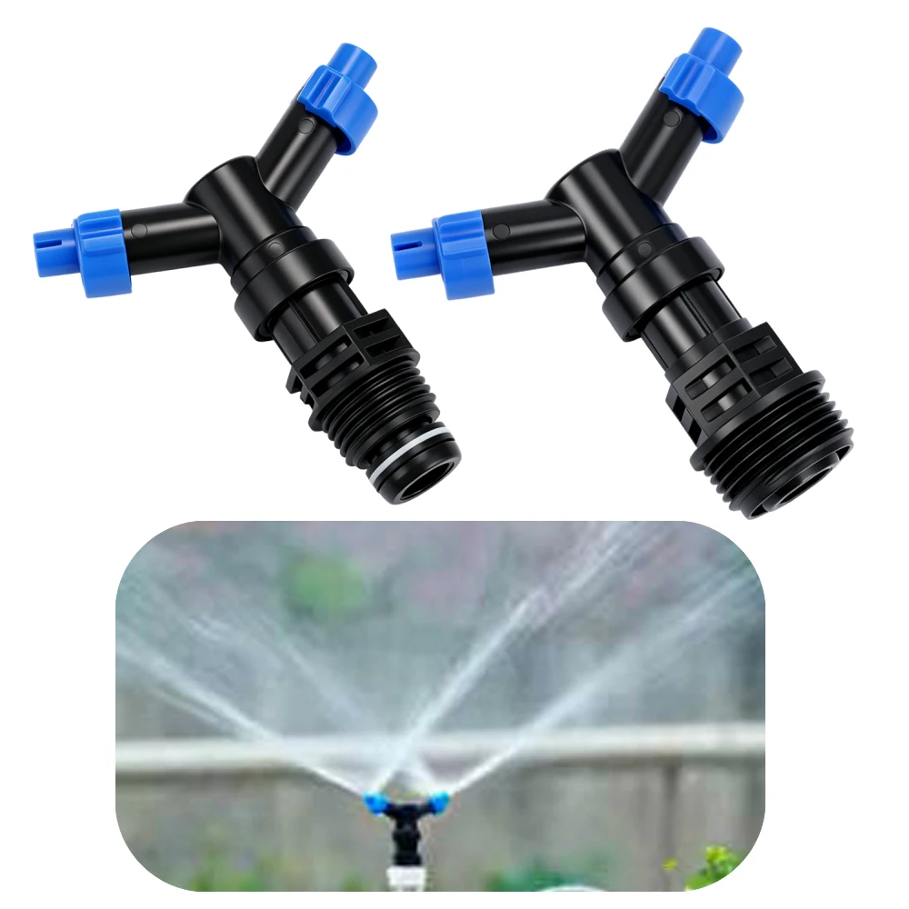 Y-shape Automatic 360 Degree Rotating 2-outlets Sprinkler Head 1/2
