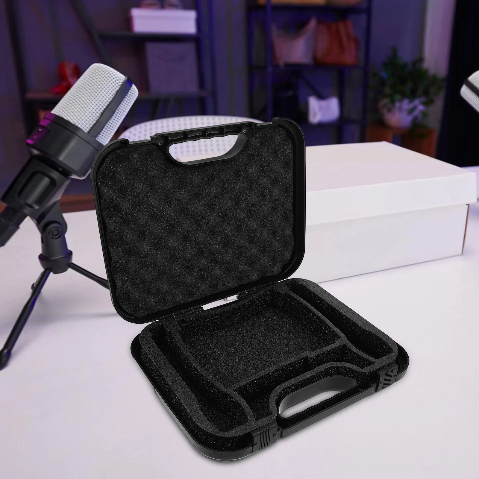 

Microphone Storage Box Case Protective Handheld Accessories Carrying Condenser Travel
