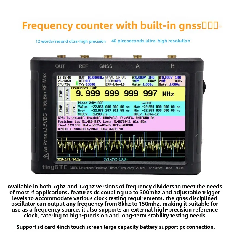 

tinyGTC ZC407 Frequency counterdual Timer/Counter with built-in GPSDO