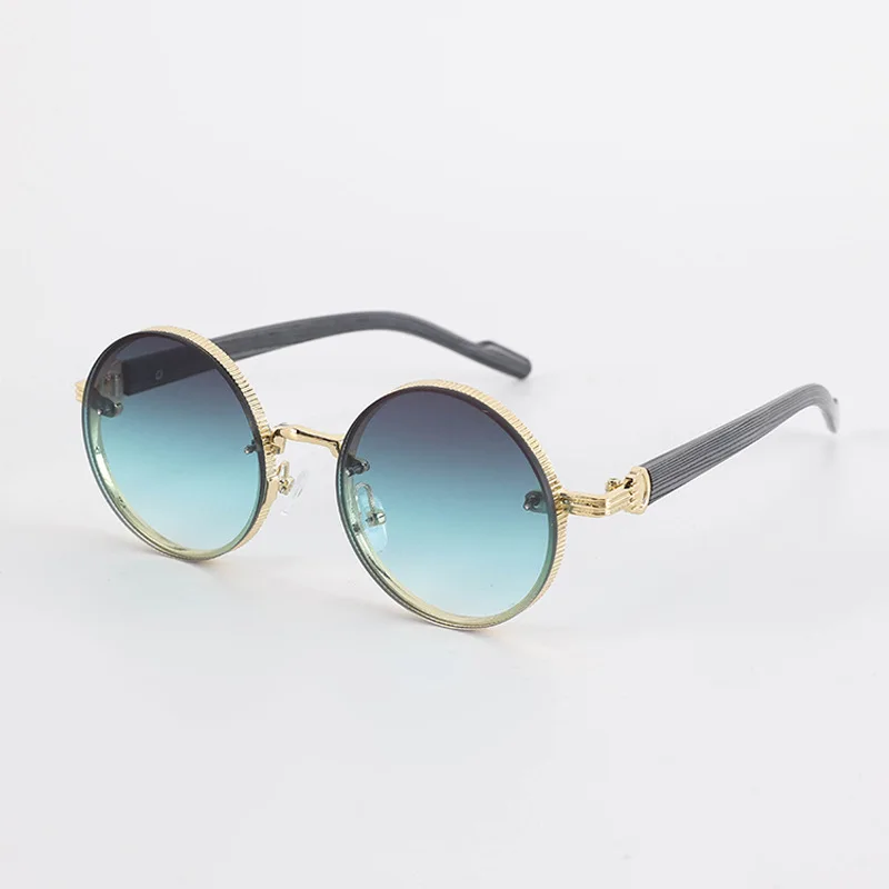 

New American Classic Metal Small Round Frame Sunglasses Fashionable and Versatile Street Photography Driving Sunscreen Glasses