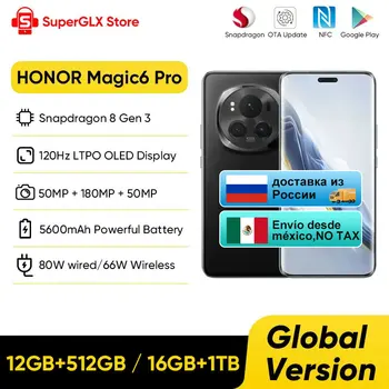 2024 nuova versione globale HONOR Magic6 Pro Snapdragon 8 Gen 3 6.8 ''quadrocurvo schermo galleggiante 180MP periscopio teleobiettivo fotocamera
