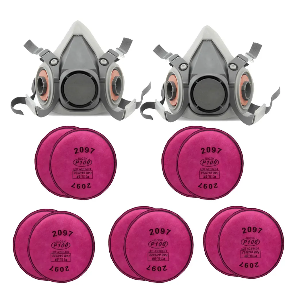 

6200 Противогаз Половина лица Пылезащитный экран 5N11 Фильтры частиц Безопасный респиратор Маска Промышленный спрей для краски