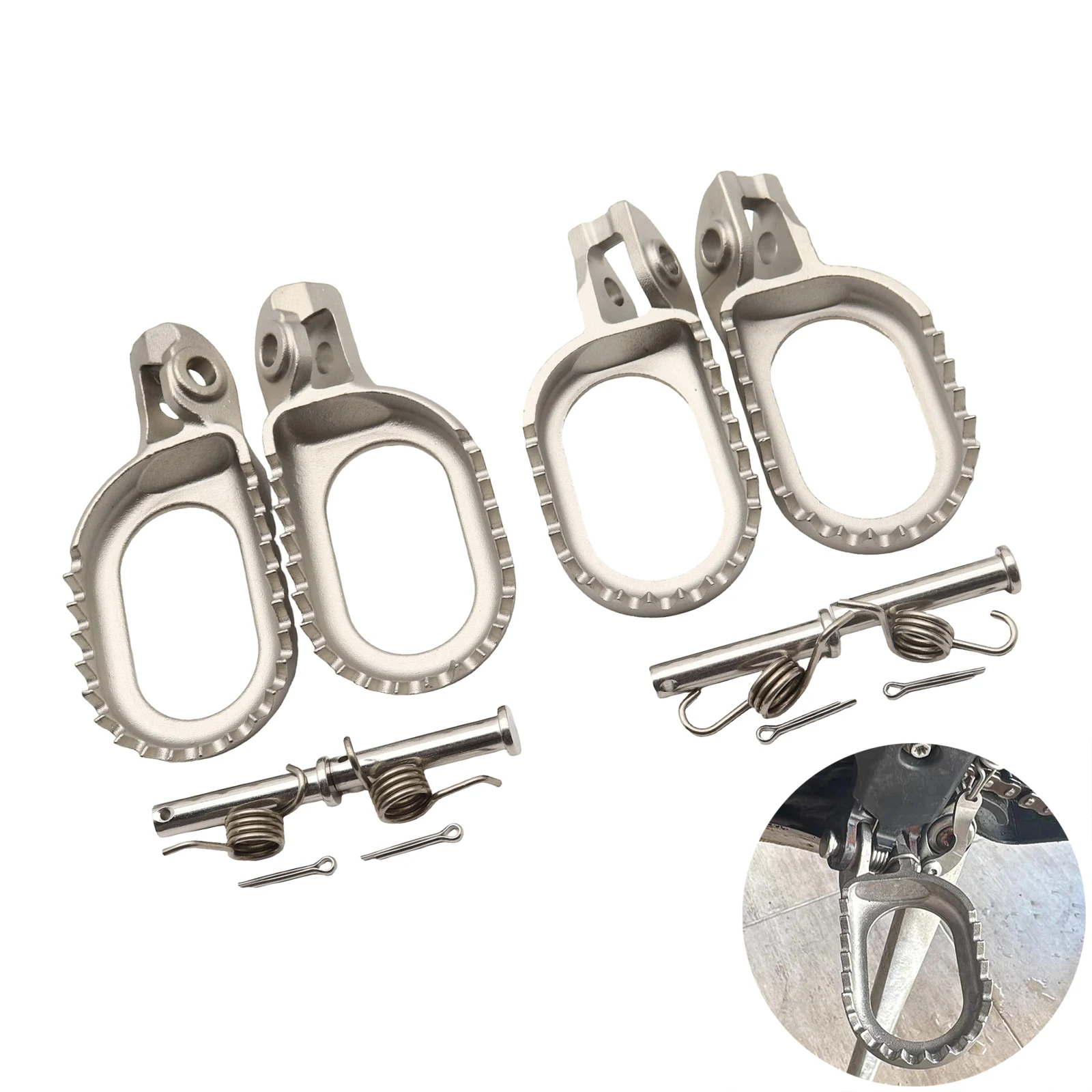 Pedaleiras Traseiras de Aço Inoxidável Rebaixadas 3mm para KTM EXC EXCF XCW XC XCF SX SXF Husqvarna TE FE TX FX TC FC TE FE GasGas EC EX