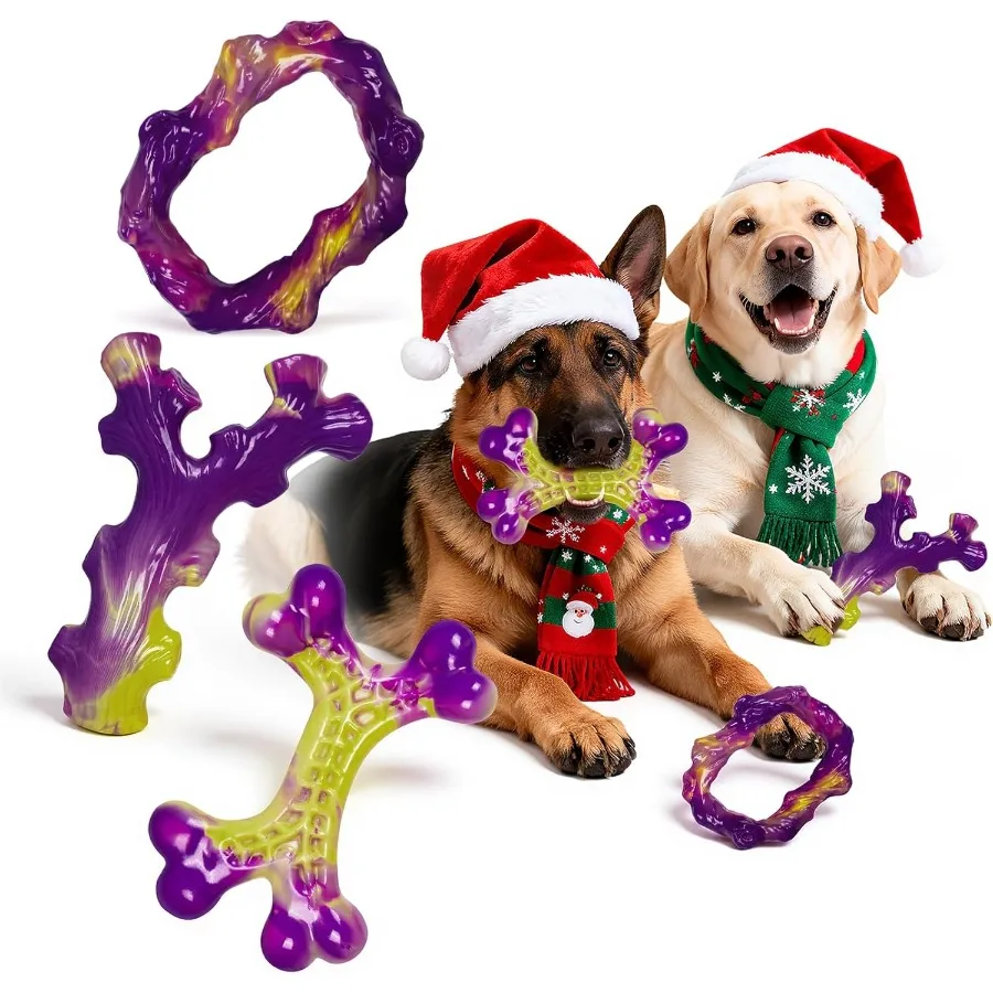 

Набор из 6 игрушек для собак агрессивных жевательных: игрушка для собак большого породы со вкусом бекона, чтобы сохранить их занято-xq