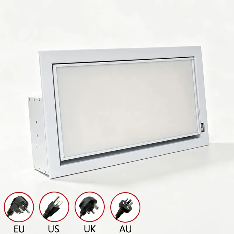 200W Gear Motor Soft Panel Light Ra≥98 High CRI 512PCS LED 3200-5600K Motorized Tilt Recessed DMX512 Studio Conference Face Ligh