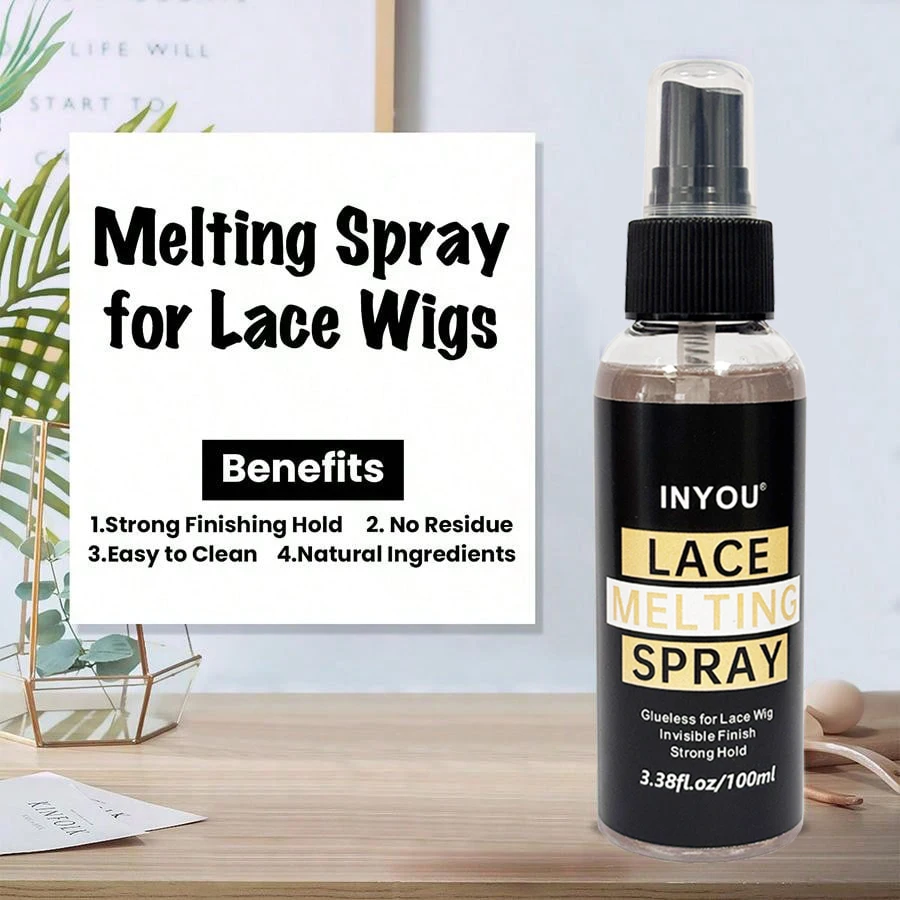 100ML Lace Wig Melting And Holding Spray Strong Natural Finish Wig Adhesive Glue for Lace Front Melt Super Hold Hair Spray