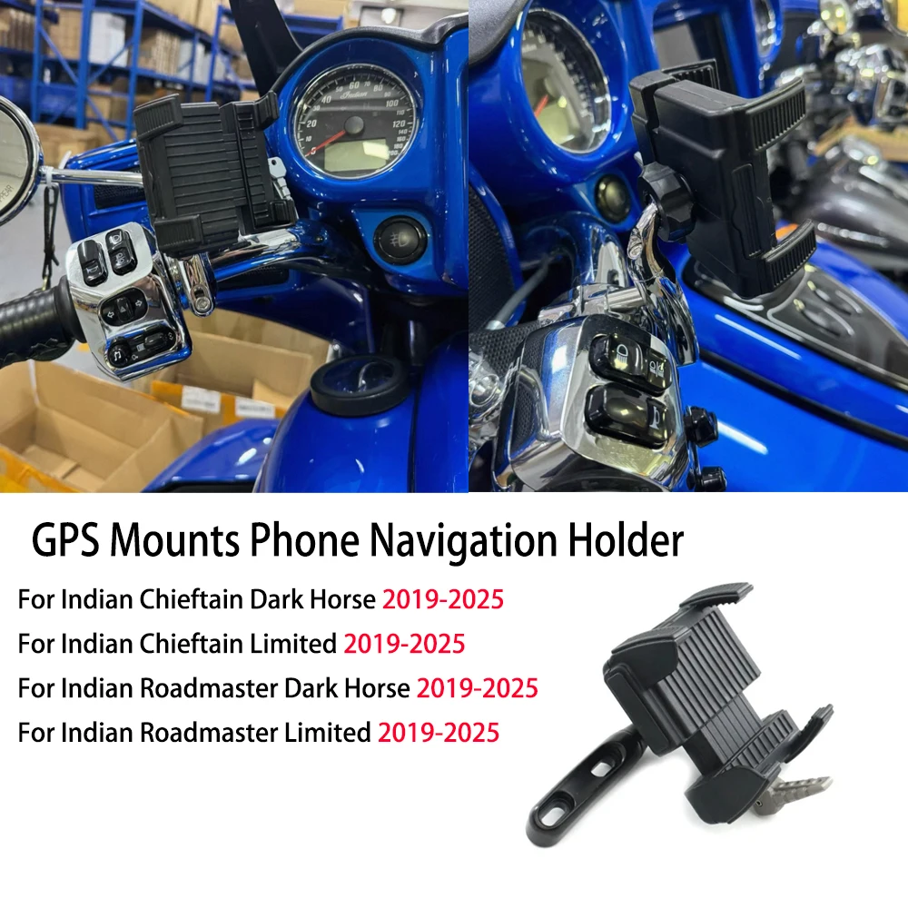 

New Motorcycle GPS Mounts Phone Navigation Holder Cover For Indian Chieftain Roadmaster Dark Horse 2019-2026 2025