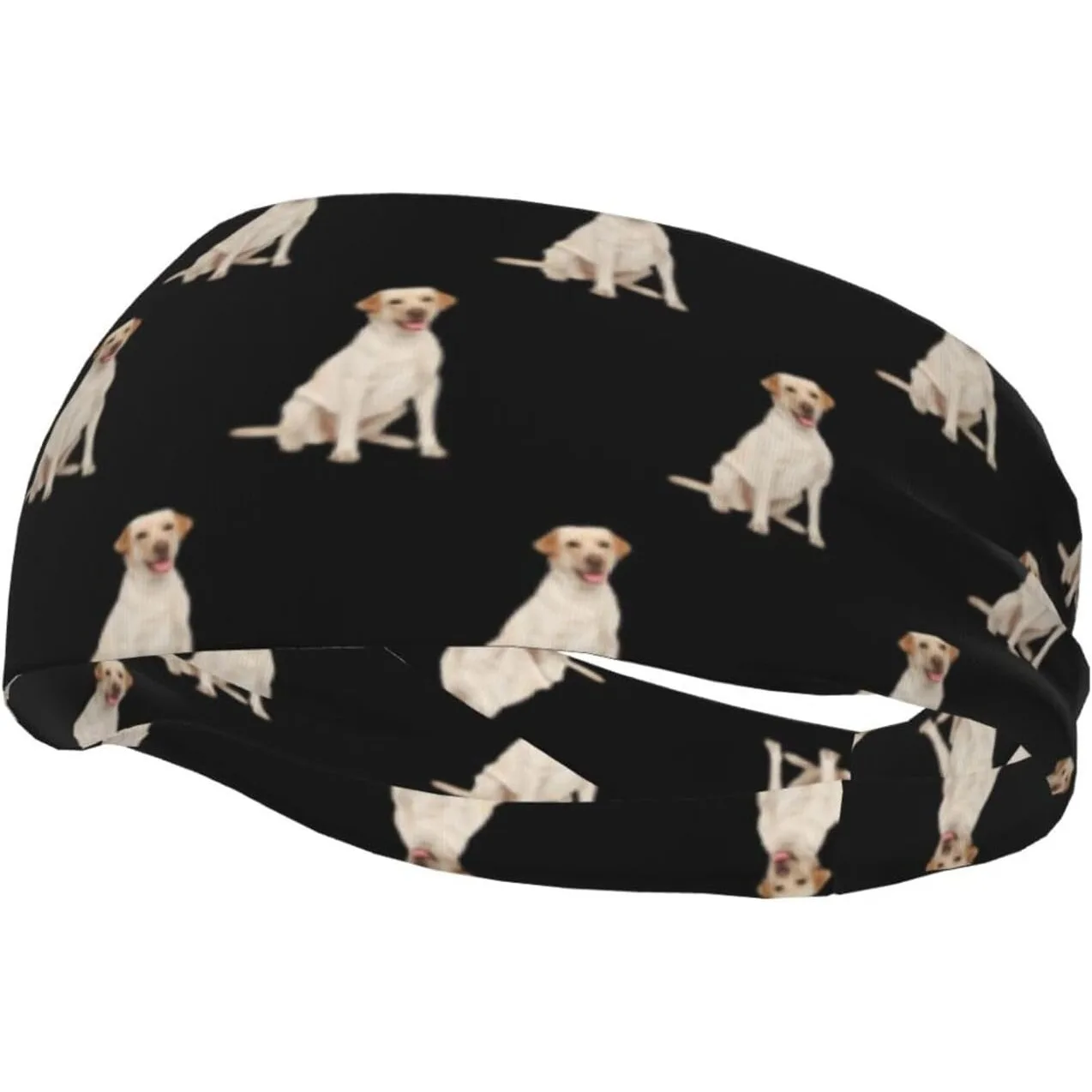 

Labrador Dog Sports Headband, Men's and Women's Running Headband, Fashion Decoration Sweatband Elastic Headband, Black