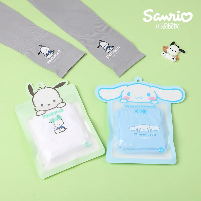 Kawaii Sanrio Cinnamoroll Summer New Ice Silk Arm Sleeves Driving Riding Outdoor Sports Breathable Sun Protection Arm Sleeves