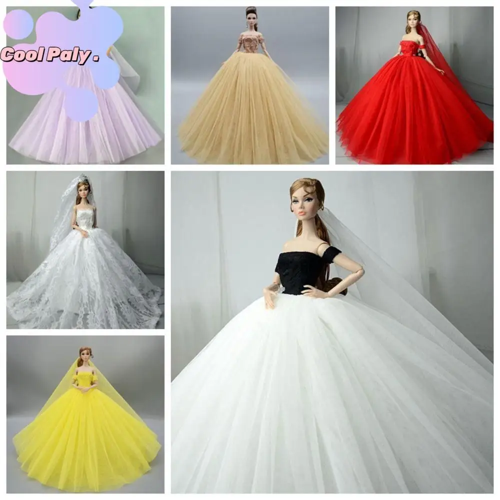 

Elegant Lady Doll Wedding Dress Dream Wedding Handmade Doll Dress Costume With Veil Colorful BJD Doll Clothes Blyth 1/6 30cm