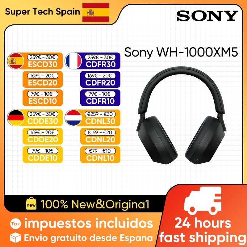 Sony WH-1000XM5 kabellose Kopfhörer mit Geräusch unterdrückung 30 Stunden Akku Soft Fit Leder