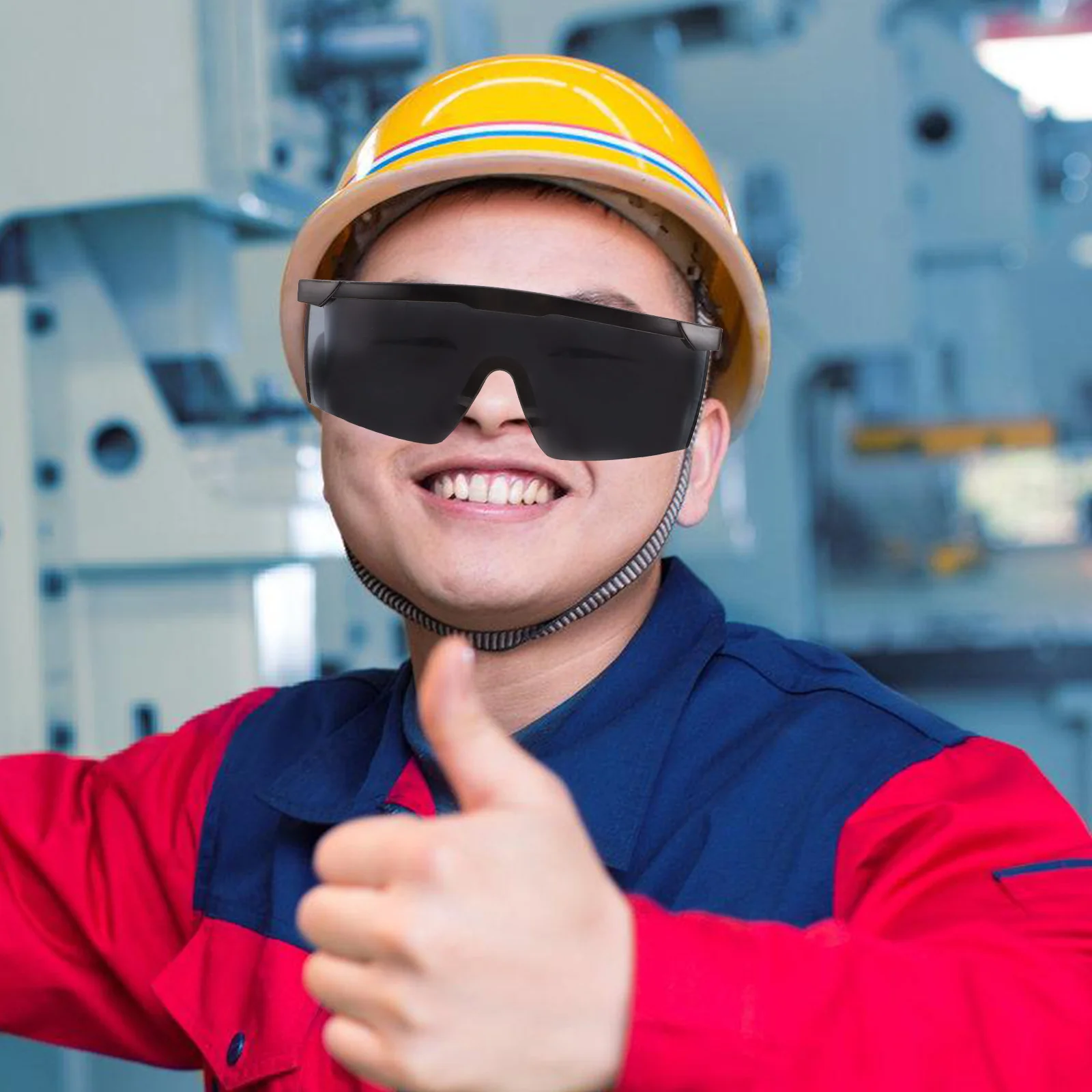 

1pcs Safety Glasses Black Frame Grey Lens Eye Protection Welding Goggles Glasses Plastic Material For Welding