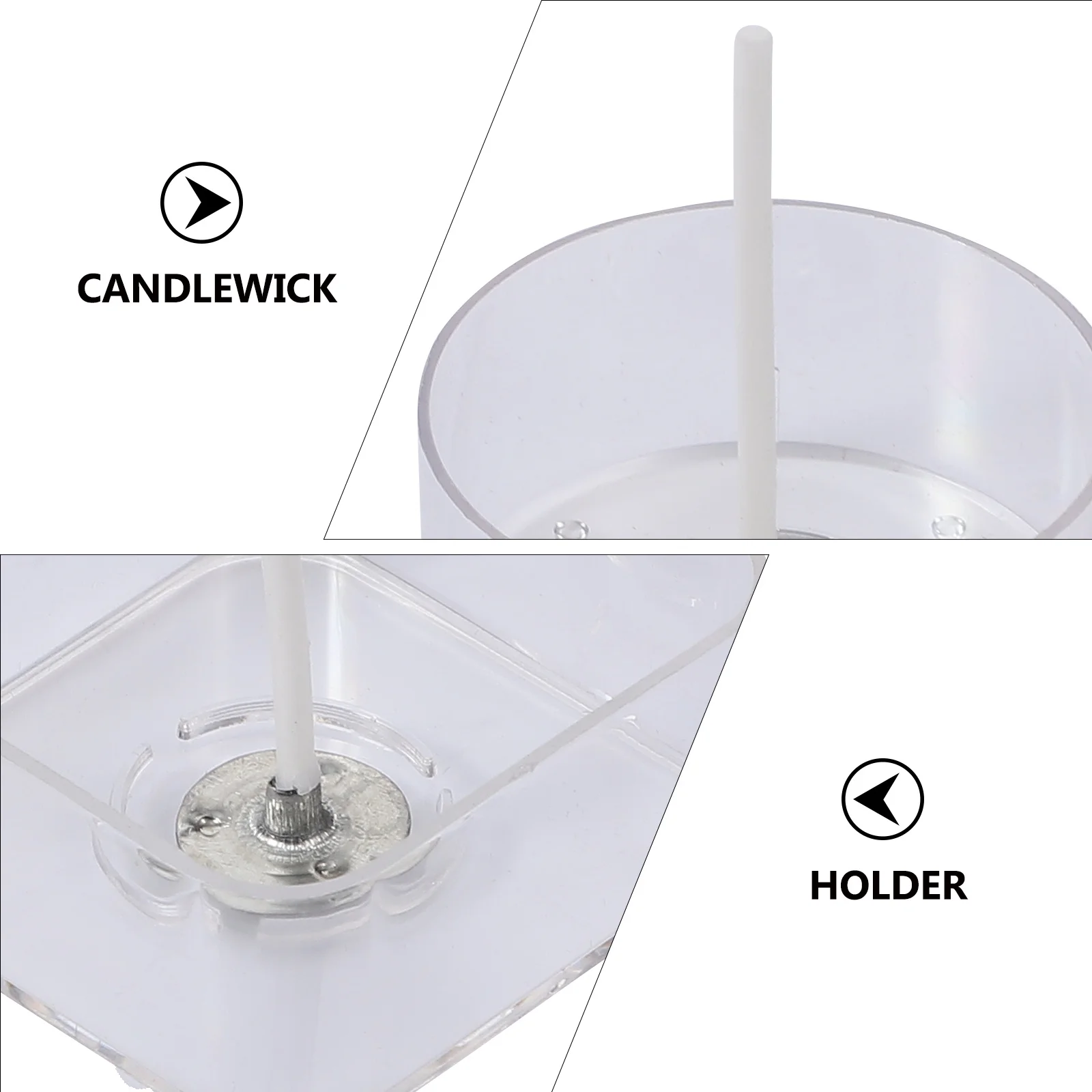 

20Pcs Tealight Holder Set Plastic Durable 5 Square Heart Round Cups Ideal for Wedding Valentine Romantic DIY