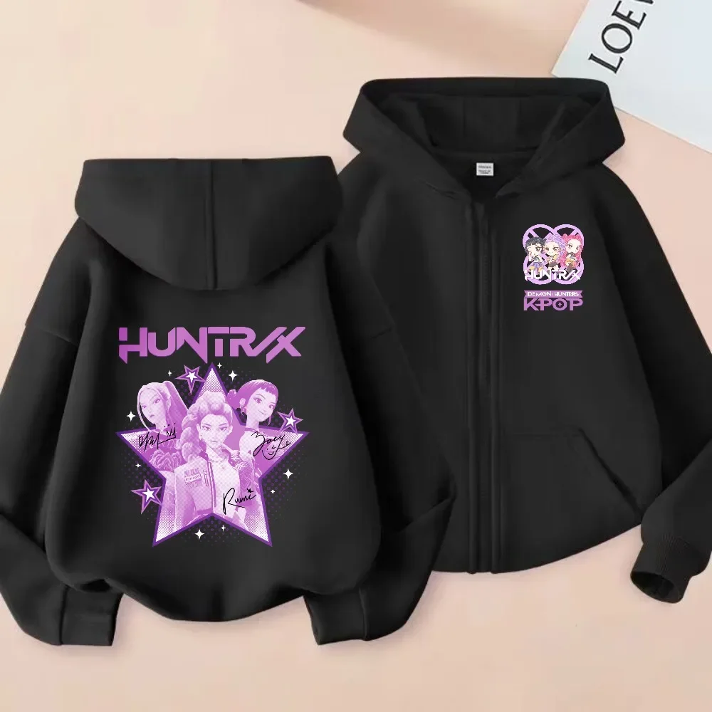 2026 Sweatshirt met rits Kpop Devil Hunter Hoodie Kinderkleding Kindermeisjes Jongens Sweatshirt Rits Hoodie Casual Top