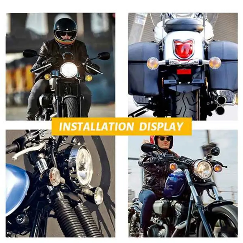 For XV950 Motorcycle Front Rear Turn Signal Light Universal Replacement Flasher Retro Indicator Lamp Blinker Blinking