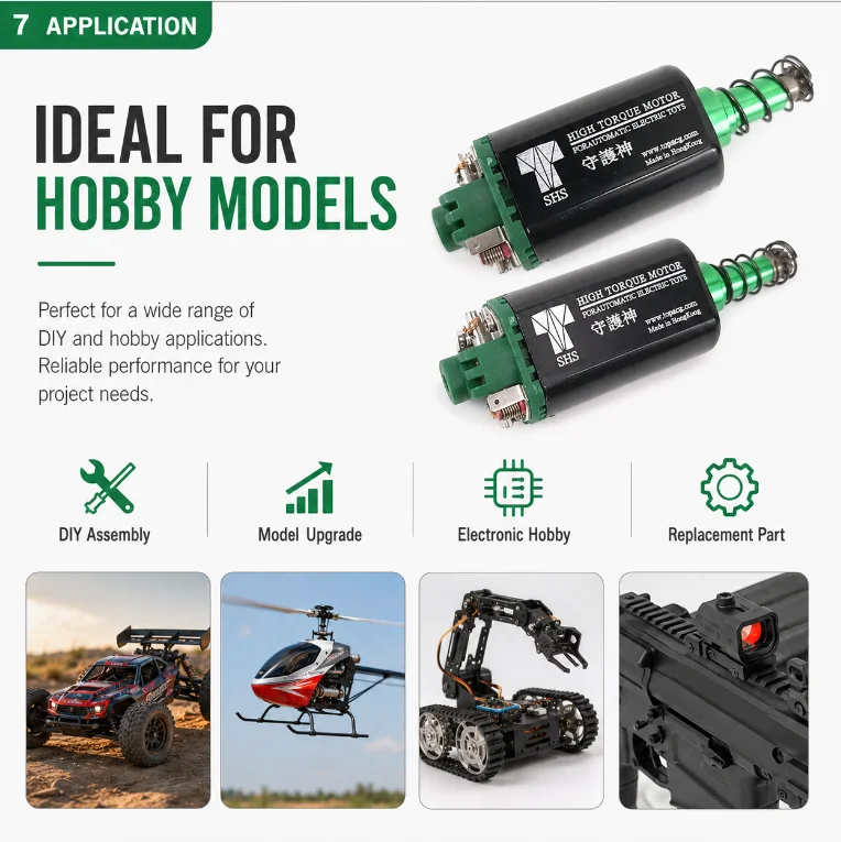 Heavy Duty SHS DC Drive Motor Long Gear Shaft Design For Hobby Electric Model Upgrading Assembly Parts