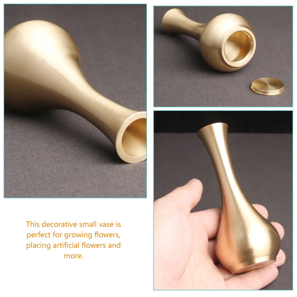 

Brass Vase Home Decor Mini Flower Vases for Tables Hydroponic Planter Small Dried Artificial Fresh Bouquets Office Desktop Vase