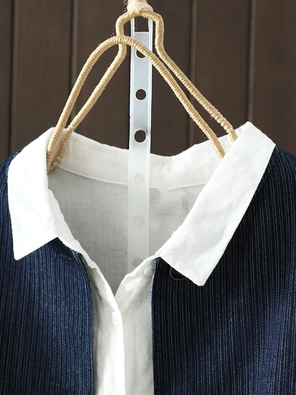 Gilet en Denim bleu polyvalent et décontracté pour femmes, Jaet rétro de marque japonaise, produits sur mesure assortis à toutes les saisons de printemps, rond Ne