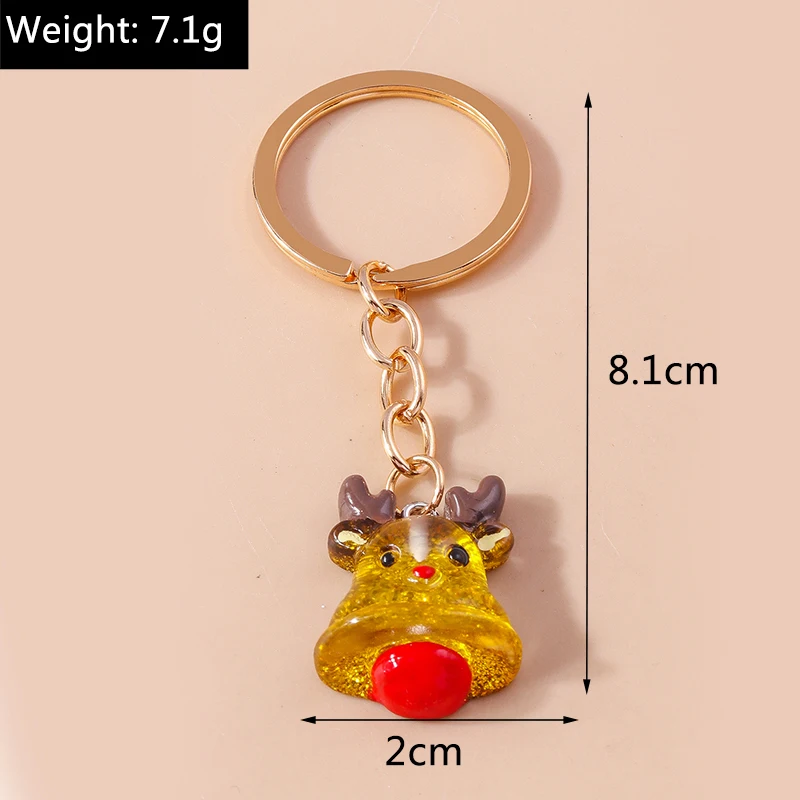 Niedlicher Weihnachts-Schlüsselanhänger mit Weihnachtsmann-, Schneemann- und Rentier-Charms, Schlüsselringe, Festgeschenke für Frauen und Männer, Autoschlüssel, Handtaschen-Schlüsselanhänger, Geschenke – Detail 7