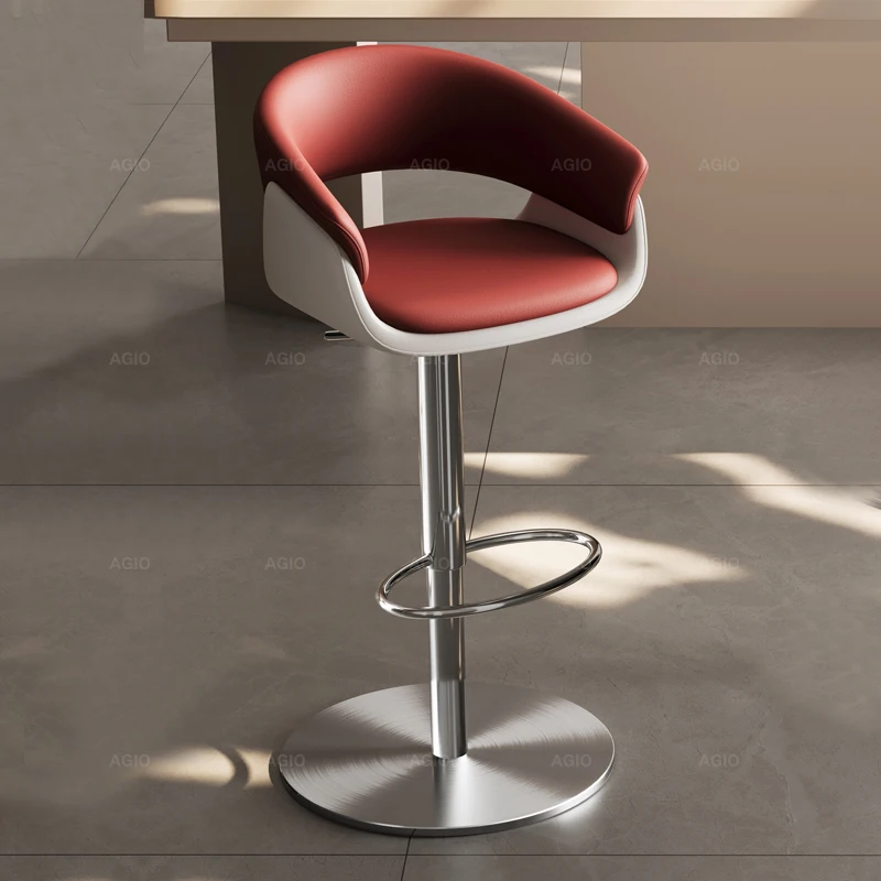 

Modern Reception Bar Chairs High Stool Adjustable Accent Bar Chairs Designer Restaurant Bar Furniture Taburete Alto LLBC