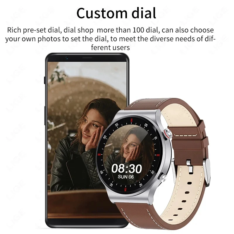 Full Touch Screen Smart Watch Voice Call Social APP Message Reminder Sports Watch NFC ECG Health Monitor Waterproof Smartwatches