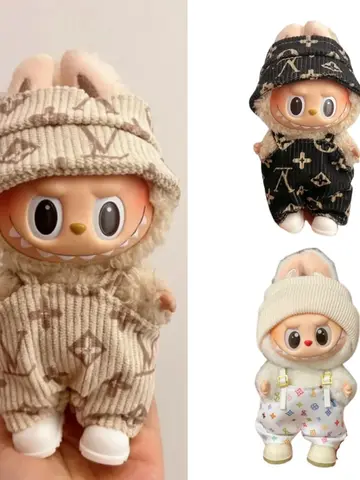 For 17cm Labubu Doll Clothes Fashion Clothes Hoodies Doll Clothes Color Match Hoodies Dolls Accessories