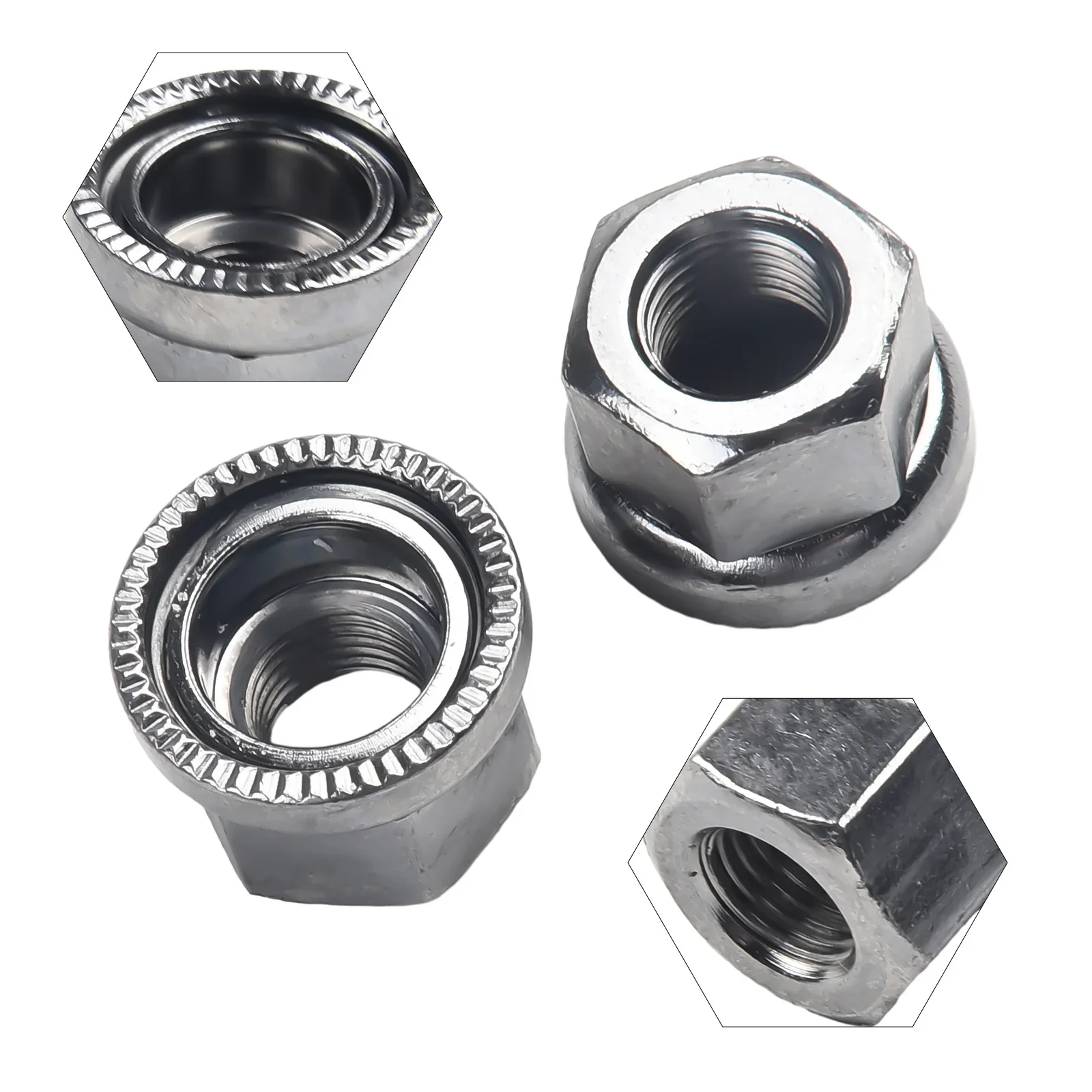 2Pcs Stainless Steel Bike Cycle Wheel Axle Track Nuts Sizes M9 M10 Flower Drum Nut Rear Wheel Screw Steel Anti-skid Bicycle Part