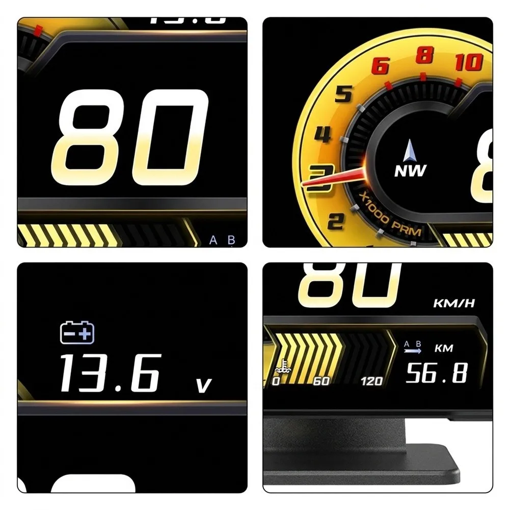 Driving Experience ABS PC Car HUD Display Digital Speedometer Center Console Fit for information Optimization Interactive Design