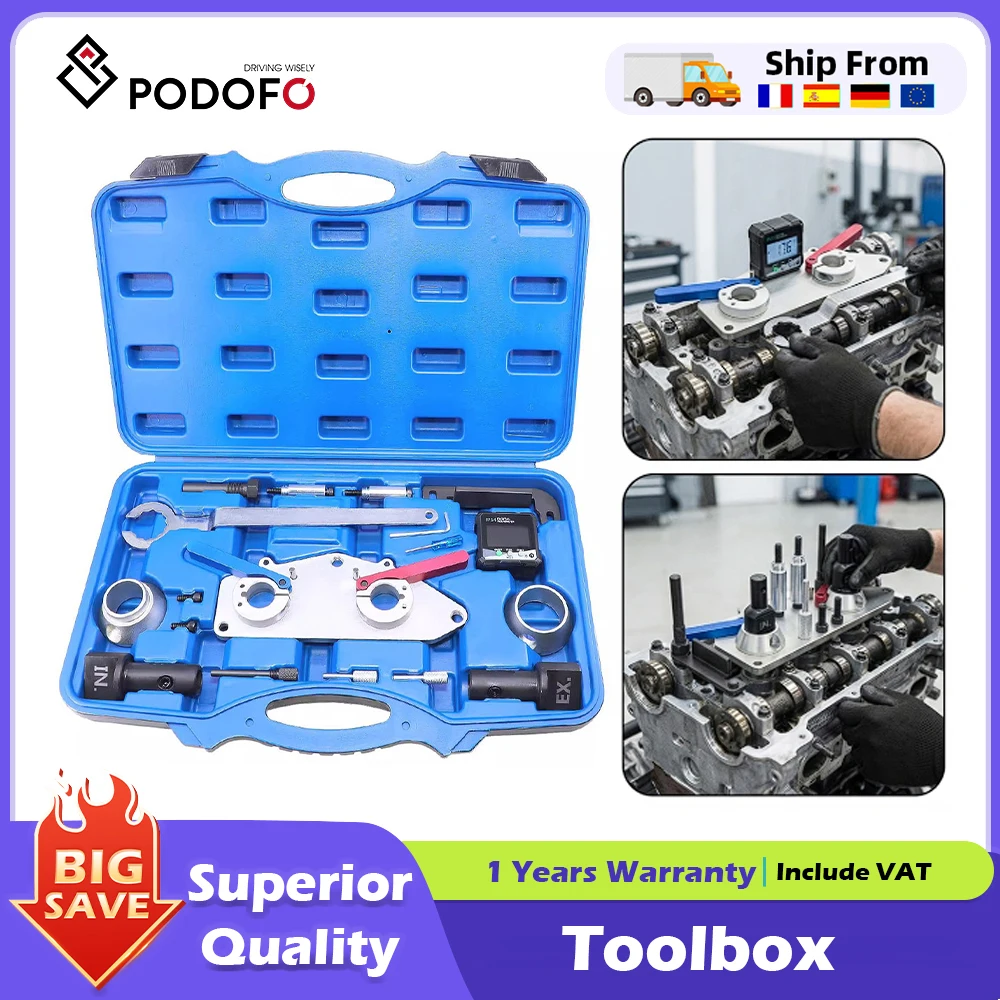 Podofo Motor Timing Tool Kit met opbergdoos voor VW Audi Skoda 1.5L TSi Benzine Motor Auto Reparatiegereedschap