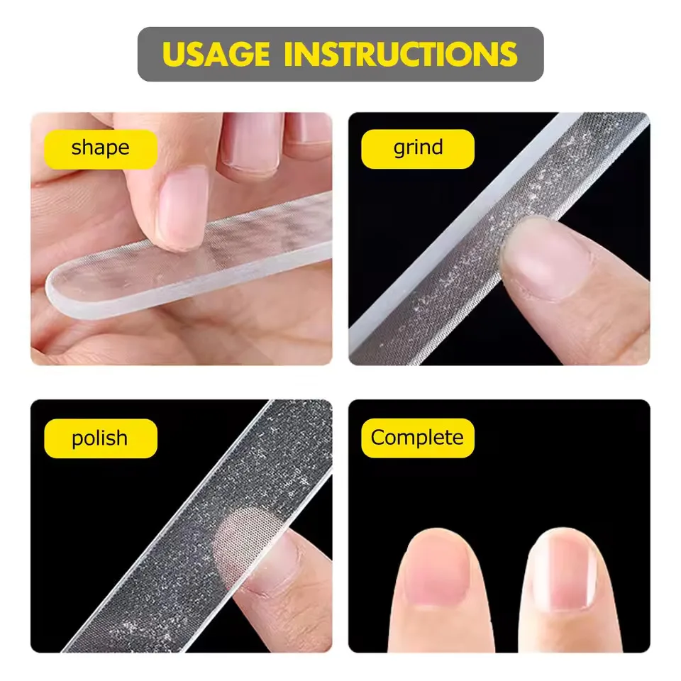 Aggiorna la lima per unghie in vetro per lustro per unghie in vetro naturale 1/8 pezzi per unghie Nano tamponi per unghie lucidatore per lucentezza di cristallo, manicure professionale