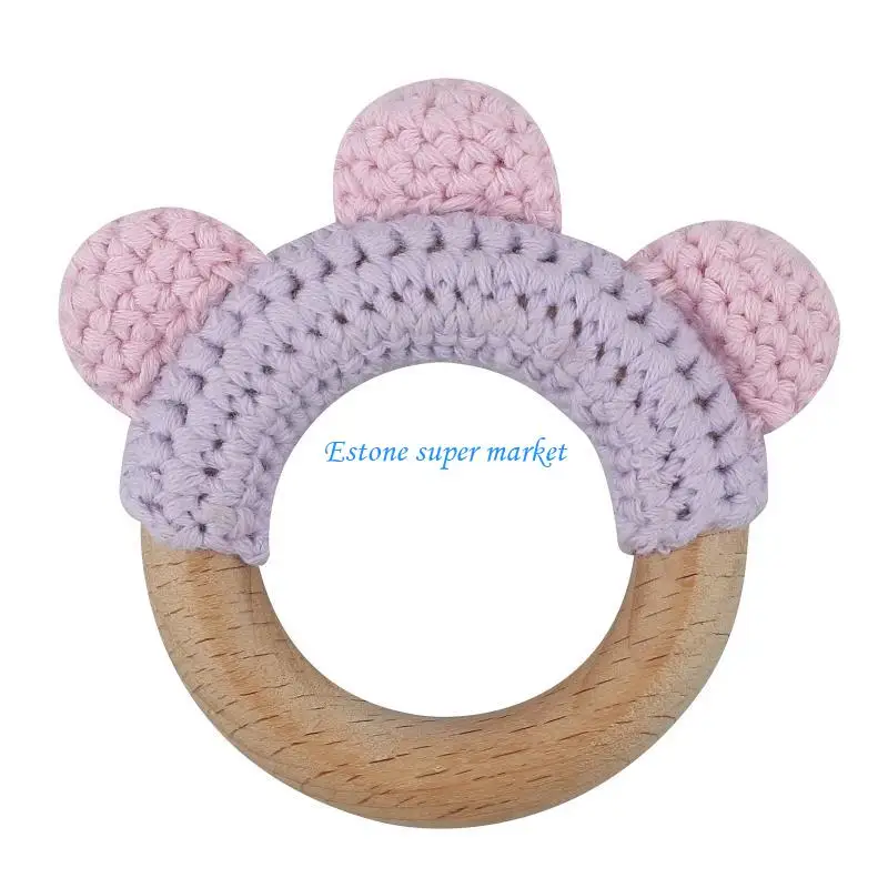 

090B Children Baby Rattle Toy Smooth Teething Crochet Teether Educational