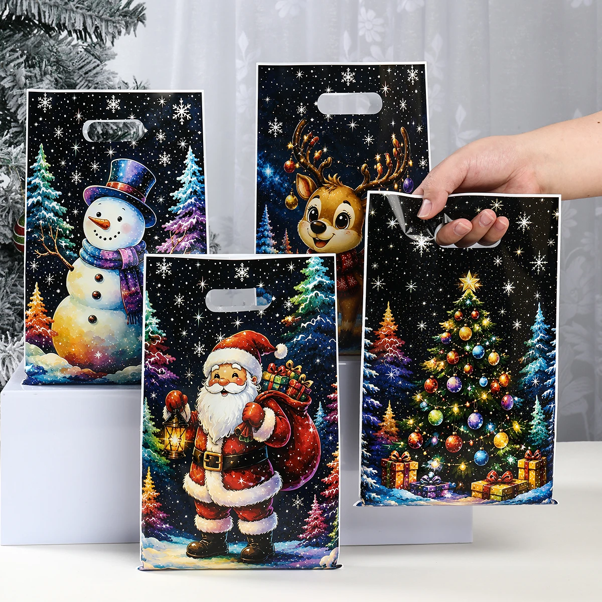 Christmas Gift Bags Merry Christmas Decoration for Home 2026 Xmas Party Candy Cookie Packaging Bags Navidad Natal New Year 2027