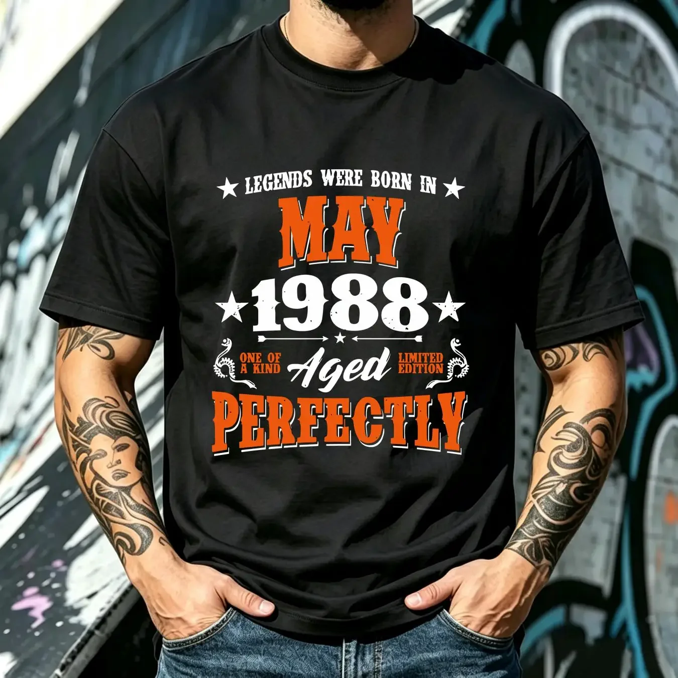 washed T Shirt Legends Were Born in May 1988 Birthday gift S 6xl long or short sleeves vintage Washed graphic