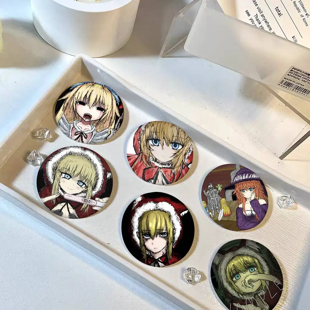 1pc Game Black Souls Anime Cartoon Style Badge Brooches On Backpack Decoration Round Enamel Pins For Accessorys