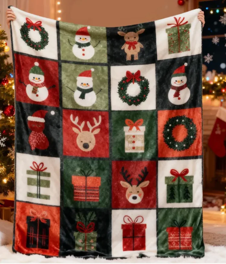 Плед с рождественскими узорами – обзор и цена Christmas Throw Blanket