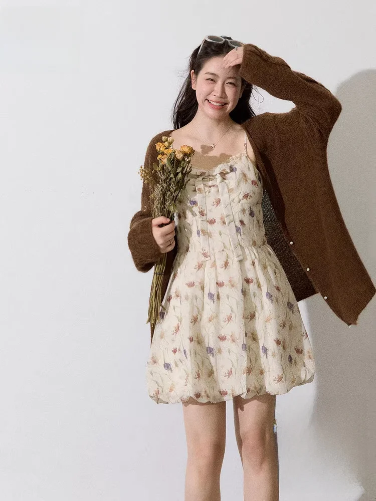 

Кардиган большого размера с принтом, юбка миди А-силуэта с завышенной талией, женская модная юбка с эффектом похудения