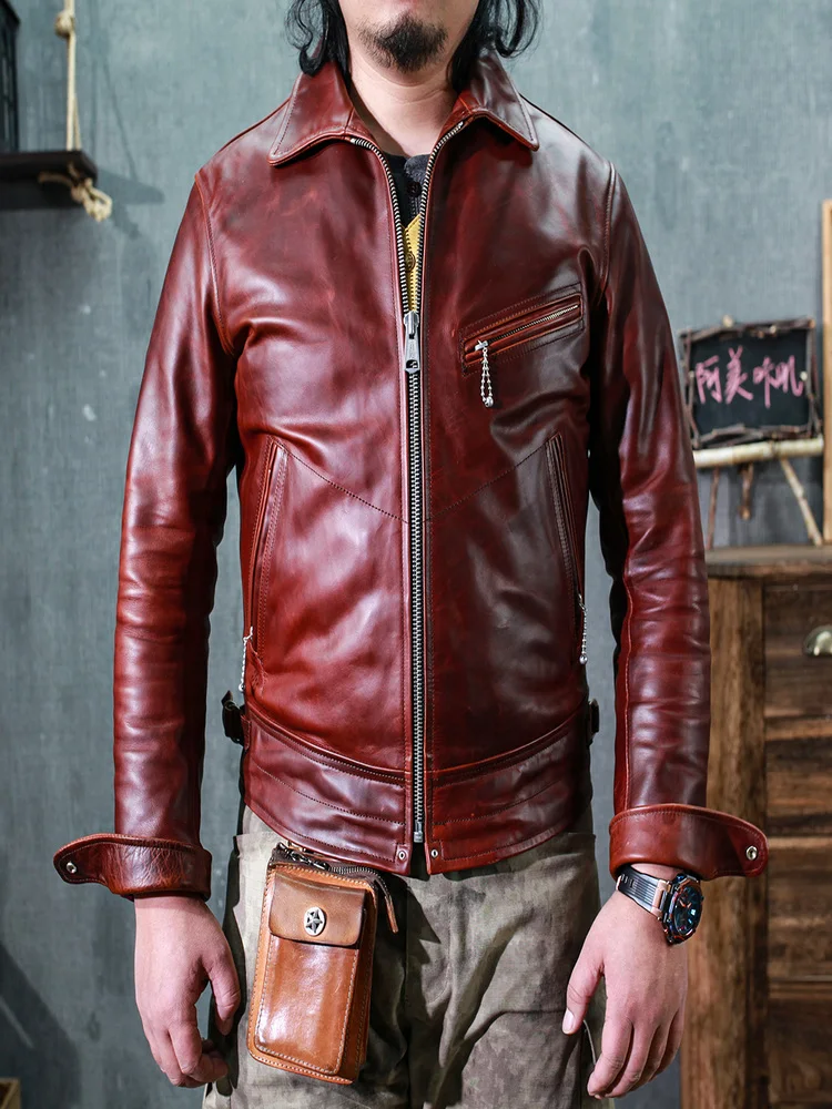 SDC1700 Asian Size Slim Fitting Super Top Quality Genuine Japan Hyogo Cow Leather Classic Durable Cowhide Stylish Jacket