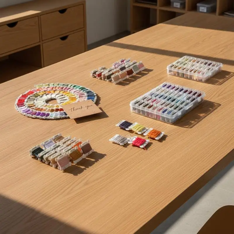 New 80 Colors Embroidery Thread Professional Set Multi-Color DIY Yarn With Organizer Box for Commercial Embroidery Works