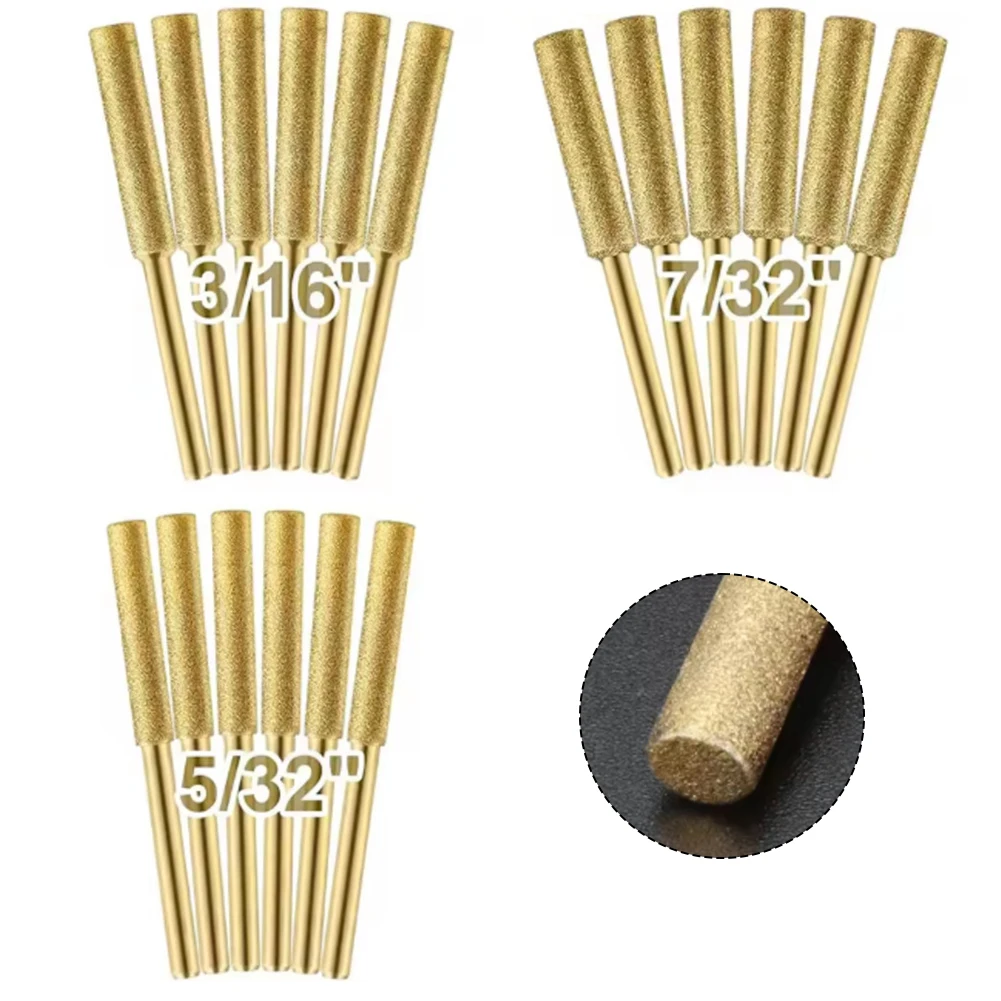 

Набор из 9 шлифовальных насадок (4/4.8/5.5 мм) для заточки цепей бензопил, вращающийся абразивный инструмент для заточки цепей пил и дрелей