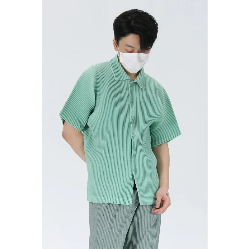 

Men's Casual Polo Shirt 2024 Summer New Fashion Simple Casual Business Short Sleeved Button Up Shirt Loose Vintage Men's Top