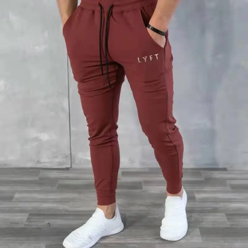 QICHE Korean Slim Fit Ankle Cuff Pants Men Breathable Sports Training Casual Long Trousers Autumn Winter Wear