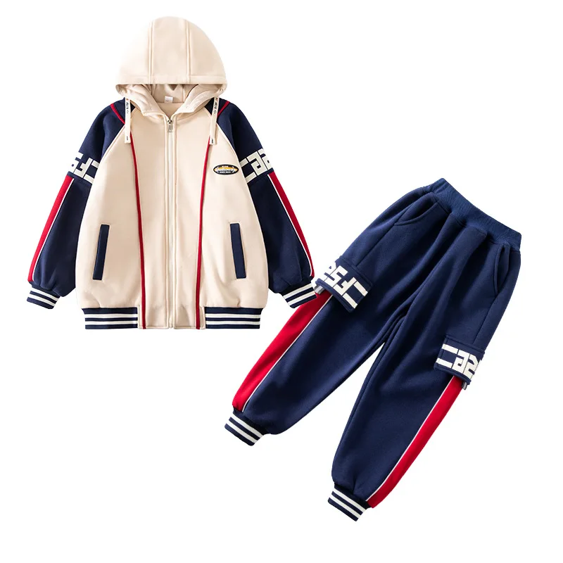 Boys Coat +Pants Kids Sets Tracksuit 2PCS/Set 2023 Elegant Spring Autumn Cotton Outfits Jogging Suit Children Clothing