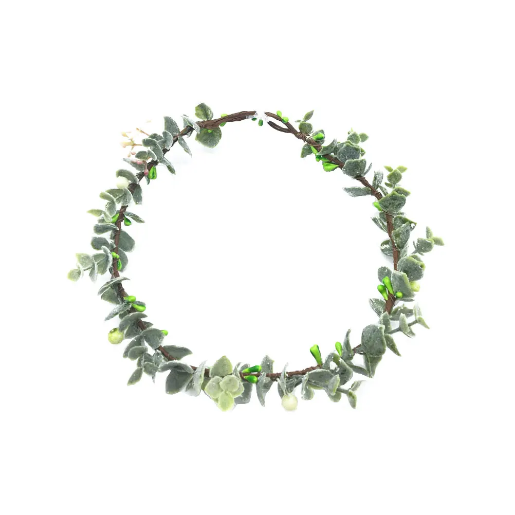 

Green Hairb Wedding Corsage Bridal Headb Xmas Leaf Beautiful Woman Wreath Bridesmaid Plastic Durable Lightweight Safe