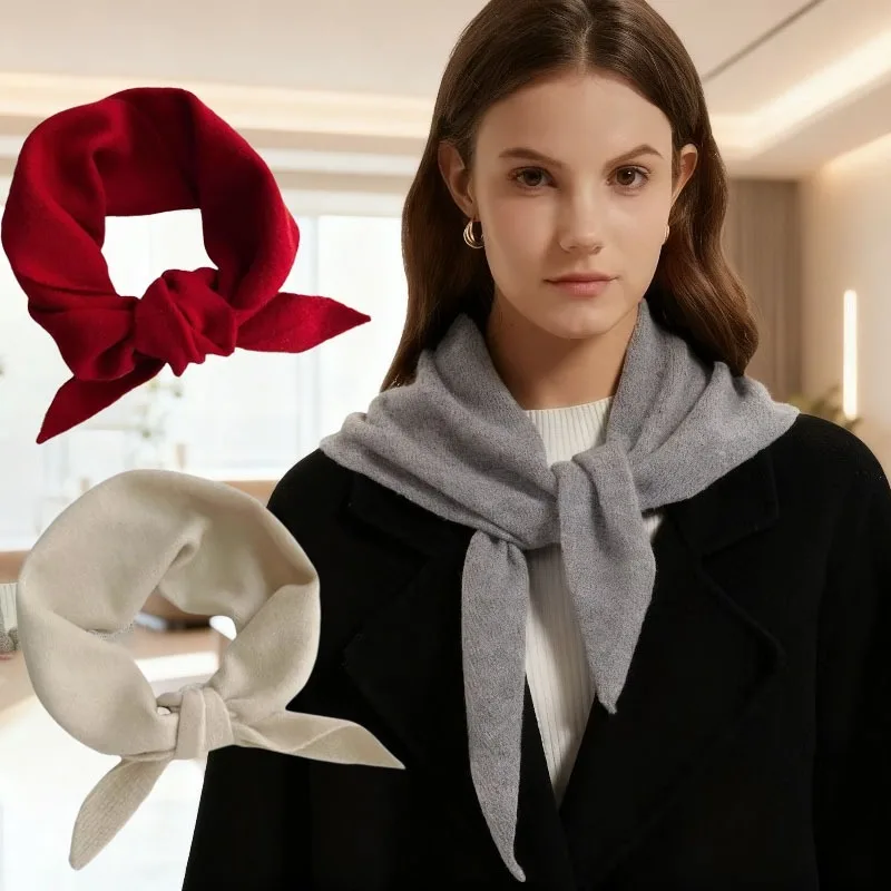 

Вязаный треугольный шарф на осень и зиму. Теплая шаль на шею. Модный шарф для одежды. Стильный вязаный шарф для женщин.