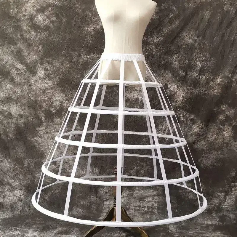 

Hollow Birdcage 5 Hoops Big Petticoats Cosplay Lolita Full Crinoline Slip for Ball Gown Wedding Dresses Underskirt