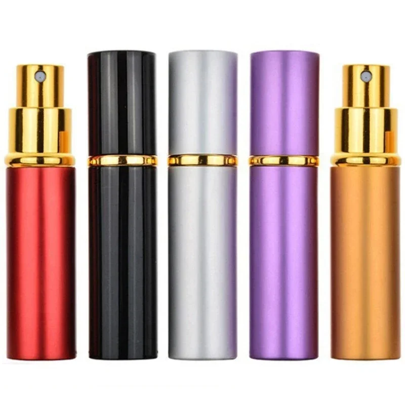 5PCS 10ml Aluminum Perfume Bottle Refillable Travel Perfume Atomizer Mini Spray Bottle Empty Parfume Atomiser Sprayer