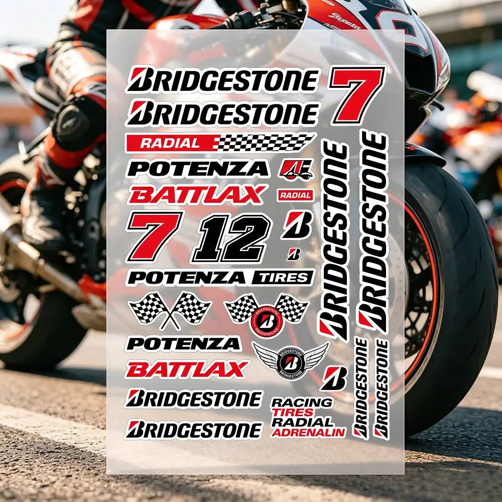 Pegatinas de vinilo para motocicleta con LOGO, calcomanías para carrocería de coche, pegatinas para portátil y pared, accesorios de modificación para coche B-Bridgestone